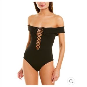 L*Space Anja one piece off shoulder swimsuit, sz 6